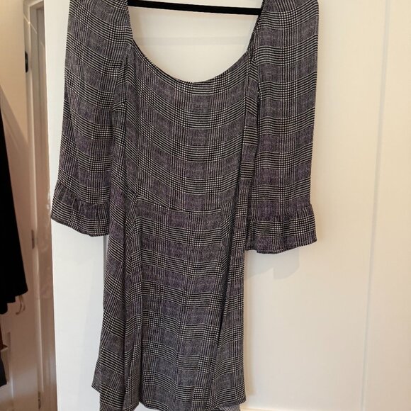 Reformation black white houndstooth Julien mini dress - Picture 3 of 6